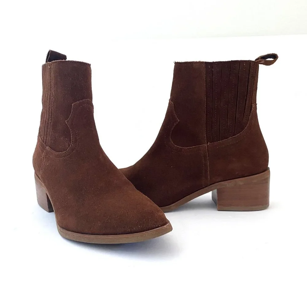 Steven by Steve Madden Brown Wayland Western Suede Boots - Picture 6 of 16